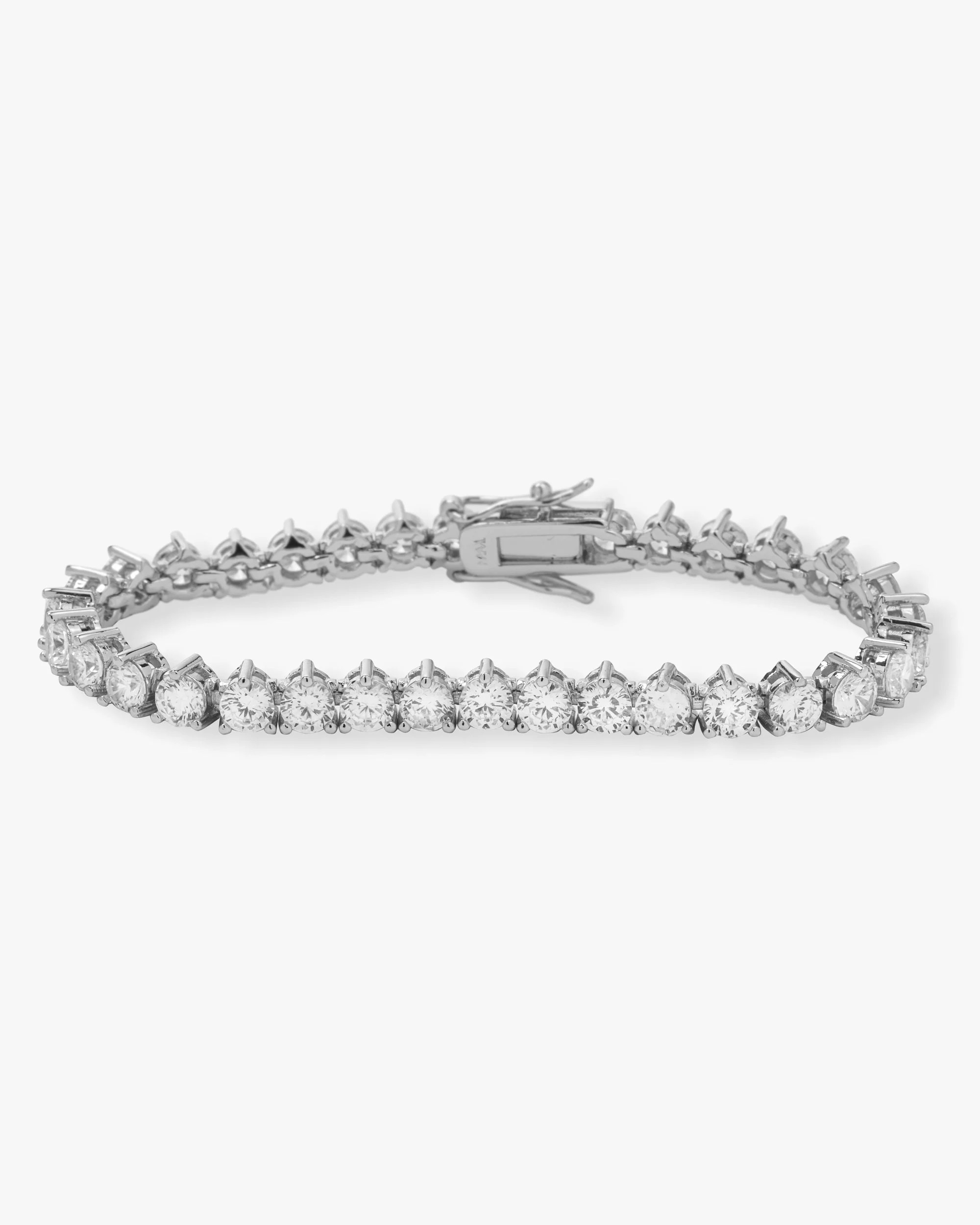 Mama Not Your Basic Tennis Bracelet - Silver|White Diamondettes | Melinda Maria