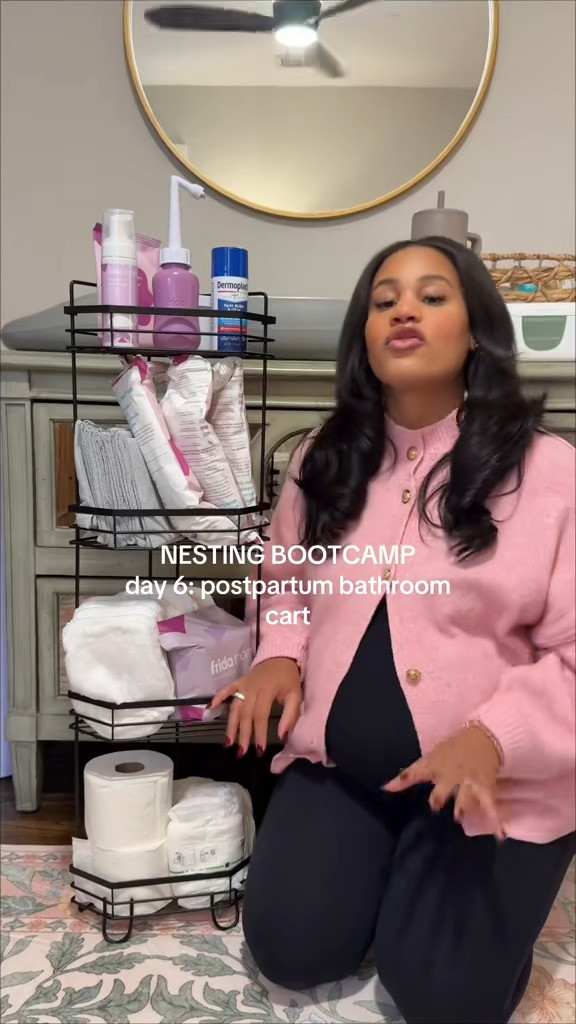 postpartum bathroom cart! planning ahead to make newborn mom life SO much easier! 

 #postpartum #newborn #momlife #firsttimemom #LTKmomlife #LTKselfcare #LTKBaby