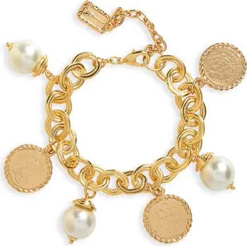 Karine Sultan Coin & Imitation Pearl Bracelet | Nordstrom | Nordstrom