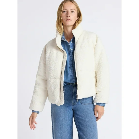 Free Assembly Women's and Women's Plus Cinched Puffer Jacket, Sizes XS-4X | Walmart (US)