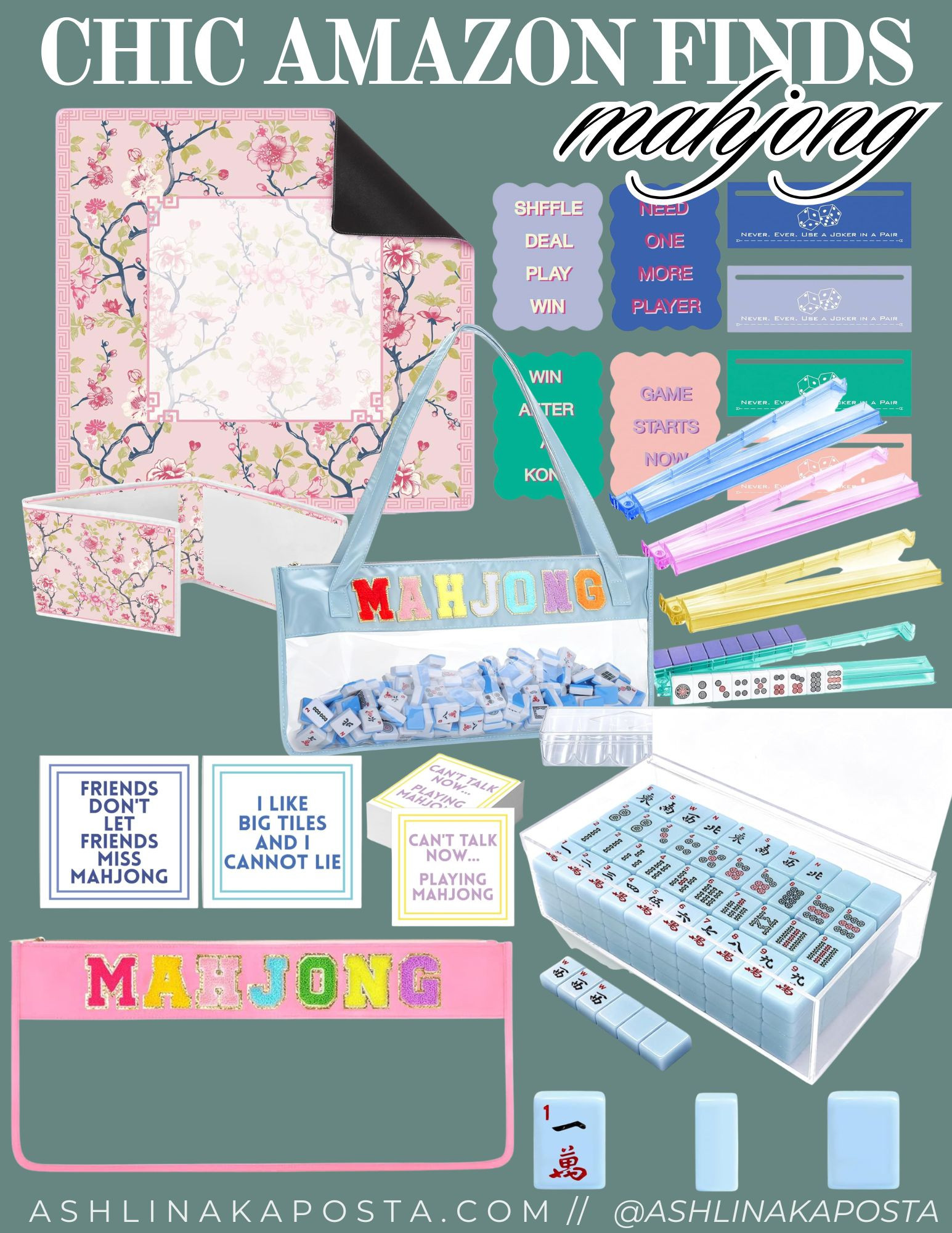 Chic Mahjong game essentials for game nights and travel! From stylish card holders to decorative napkins, elevate your Mahjong experience with these chic finds. Perfect for parties and gatherings. #MahjongStyle #GameNightEssentials 

 