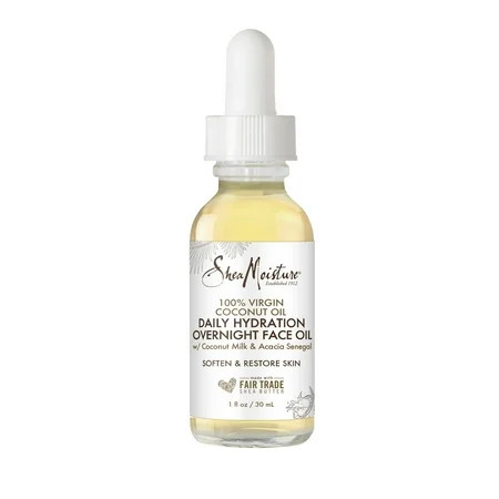 SheaMoisture Daily Hydration Overnight Face Oil 100% Virgin Coconut Oil, for All Skin Types, 1 oz | Walmart (US)