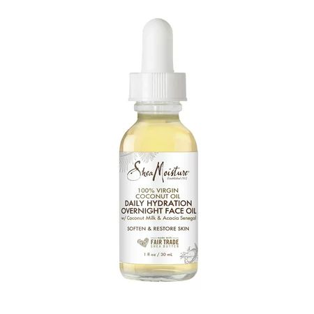 SheaMoisture Daily Hydration Overnight Face Oil 100% Virgin Coconut Oil, for All Skin Types, 1 oz | Walmart (US)