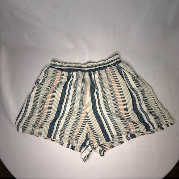 Universal Thread Striped Linen Blend Pull-On Shorts w/ Pockets Women’s Large EUC | Poshmark