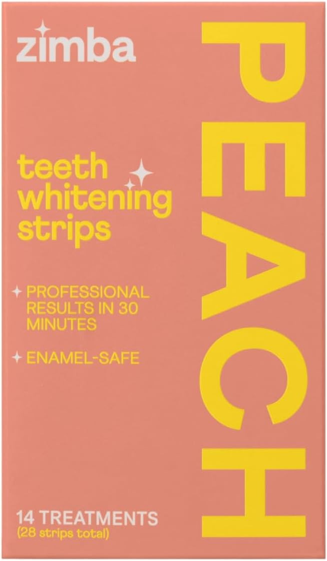 Zimba Teeth Whitening Strips Vegan Whitening Strip Enamel Safe Teeth Whitening Hydrogen Peroxide ... | Amazon (US)