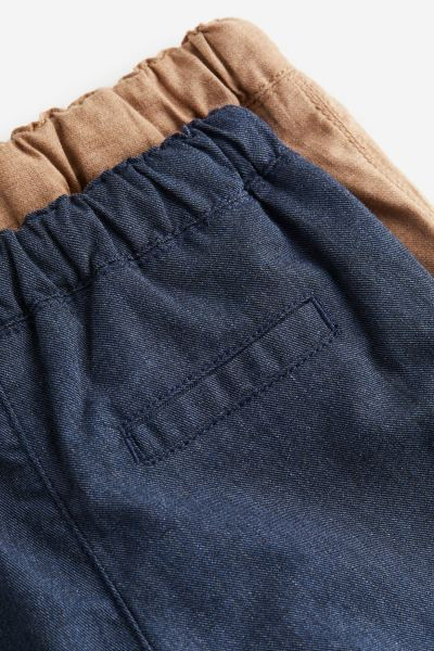 2-pack Fully Lined Cotton Pants - Dark beige/dark blue - Kids | H&M US | H&M (US + CA)