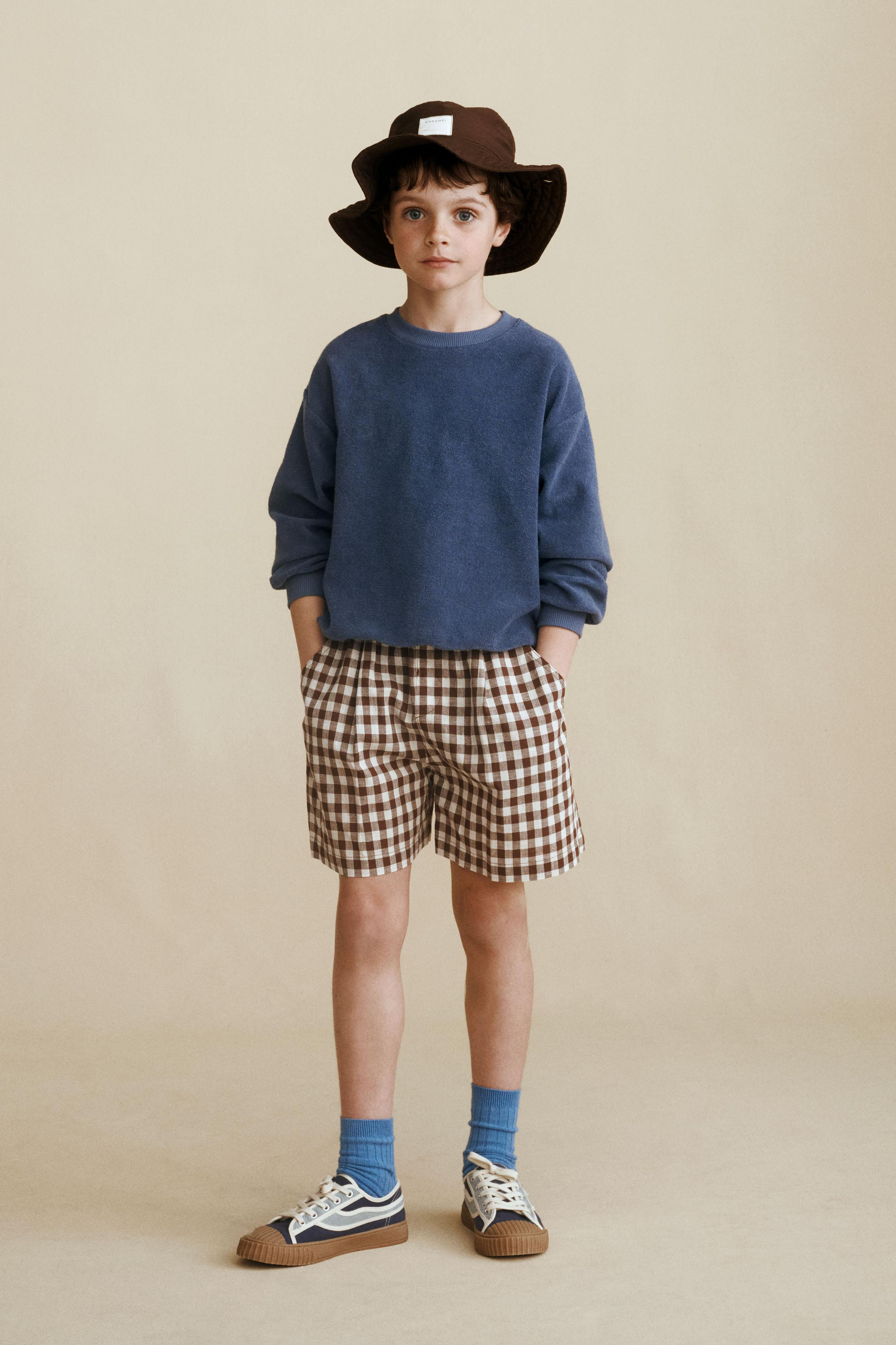 COTTON/LINEN GINGHAM BERMUDA SHORTS CREATED BY CARAMEL LONDON X ZARA | Zara FR