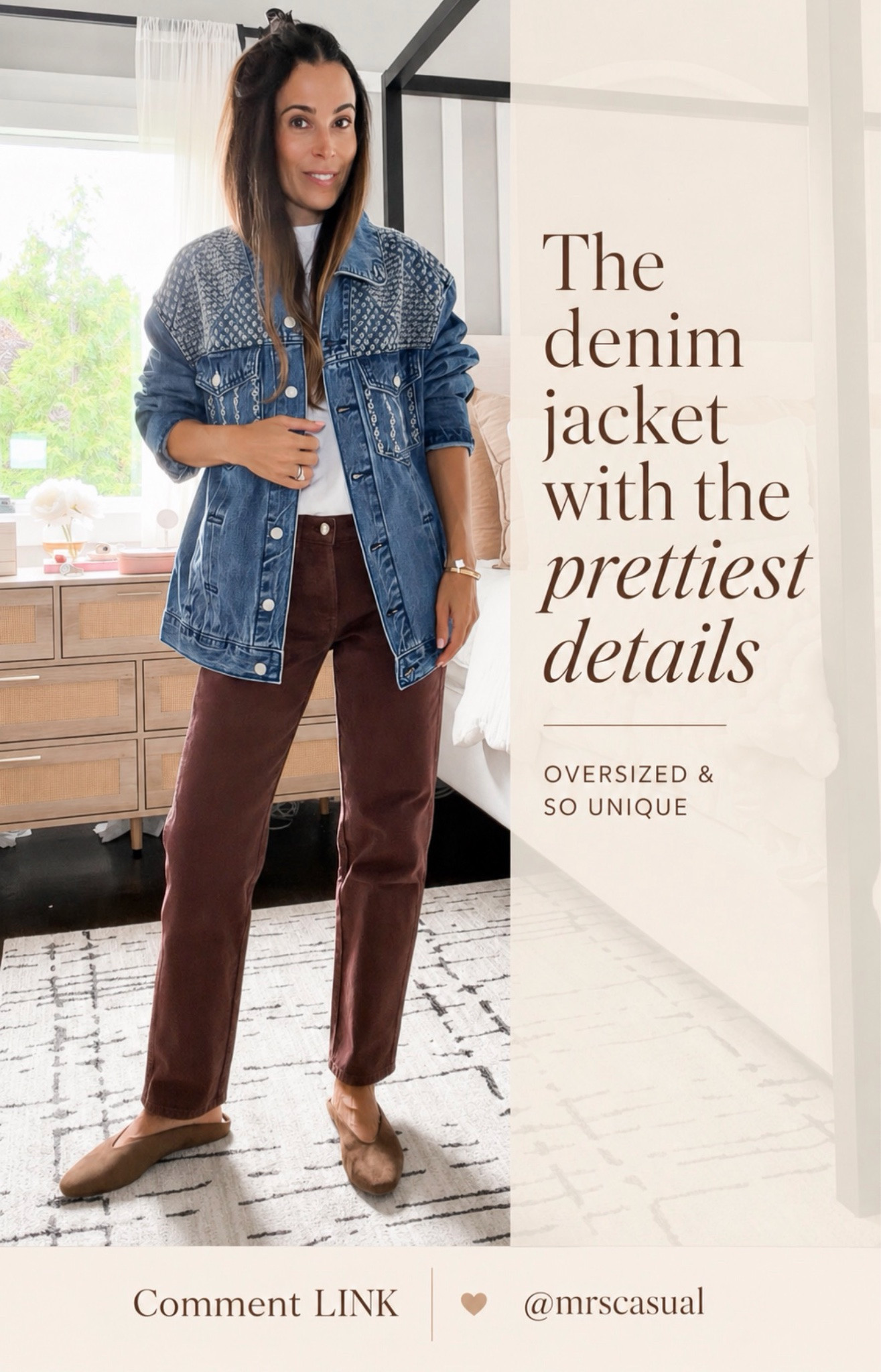 The details on this denim jacket 😍 Love the oversized fit and the pretty pattern—it makes a simple outfit feel so fun. Such a cute fall layer!

Comment LINK and I’ll send you the details!

#LTKSeasonal #LTKOver40 #LTKmomlife