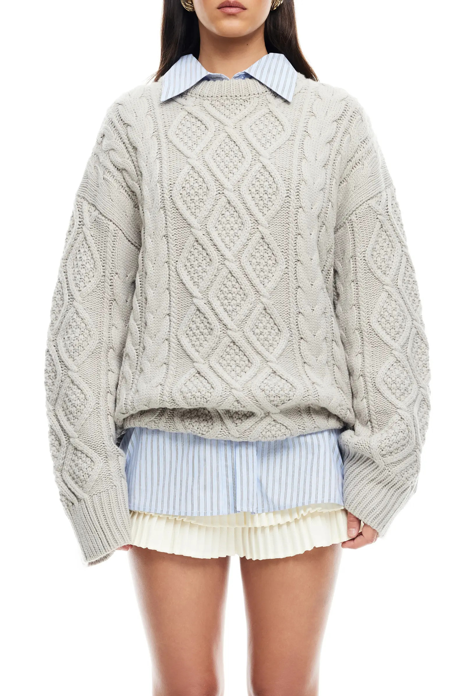 Gigi Oversize Cable Stitch Sweater | Nordstrom