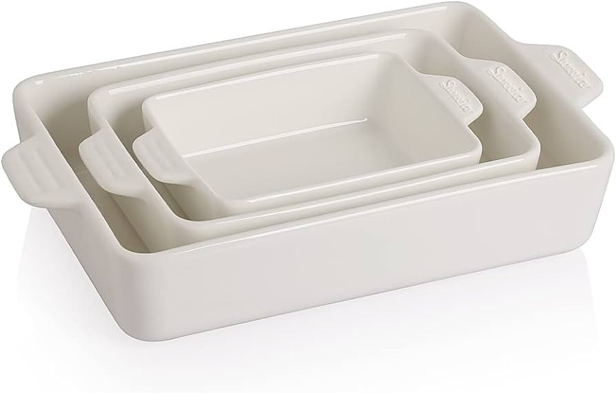 Sweejar Home Ceramic Bakeware Set, Rectangular Baking Dish Lasagna Pans for Cooking, Kitchen, Cak... | Amazon (UK)