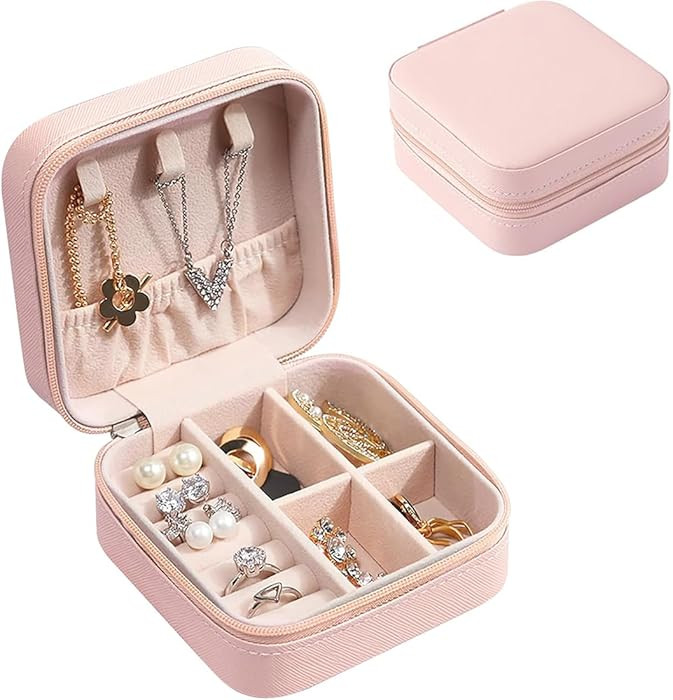 Travel Jewellery Box,Portable Jewellery Box,Small Jewelry Storage Case for Women and Girls' Rings... | Amazon (UK)