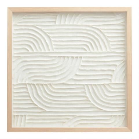 White Rice Paper Waves Shadow Box Wall Art | World Market