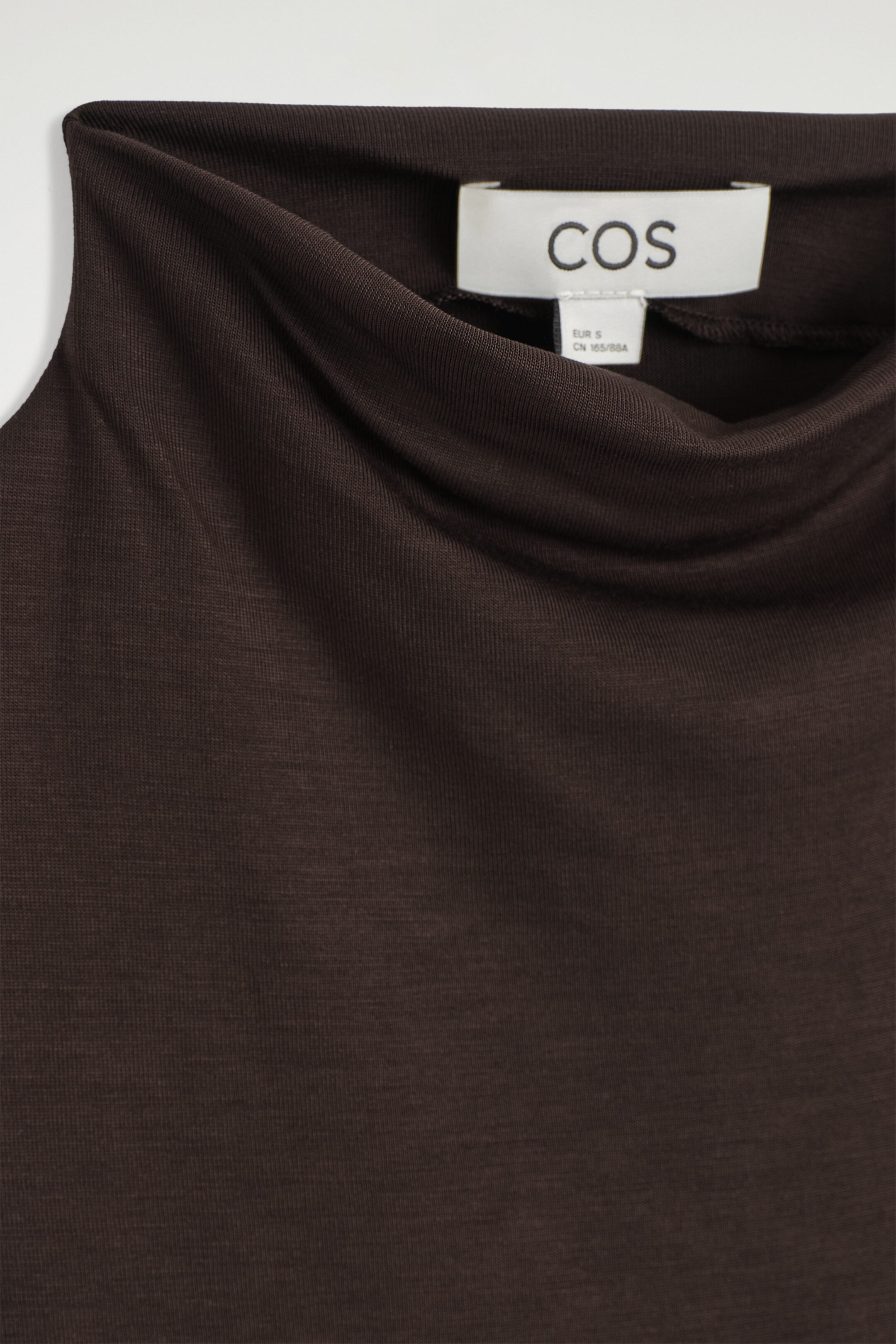 DRAPED TURTLENECK TANK TOP - DARK BROWN | COS UK