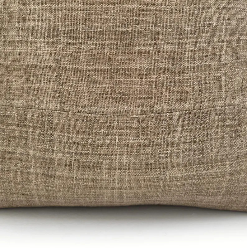 Hmong bed pillow, 13"x35" camel hmong hemp linen bed pillow cover, XL lumbar pillow cover | Etsy (Global)