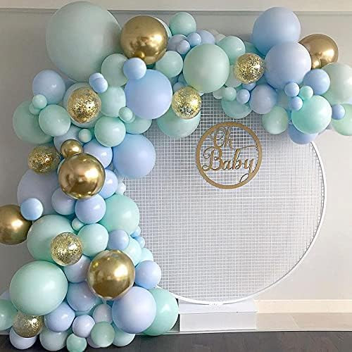 Futureferry Blue and Green Gold Balloon Garland Arch Kit-126Pcs Mint Green Balloon Blue Balloon Conf | Amazon (US)
