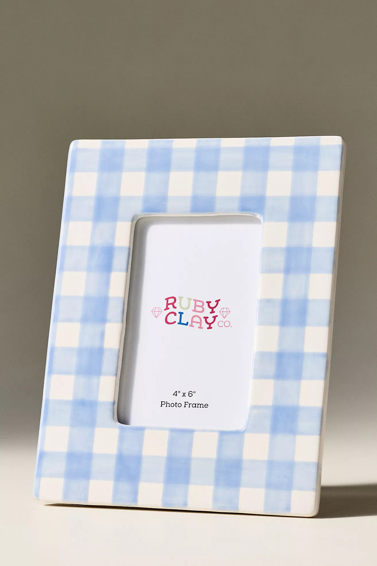 Ruby Clay Ceramic Gingham Frame | Anthropologie (US)