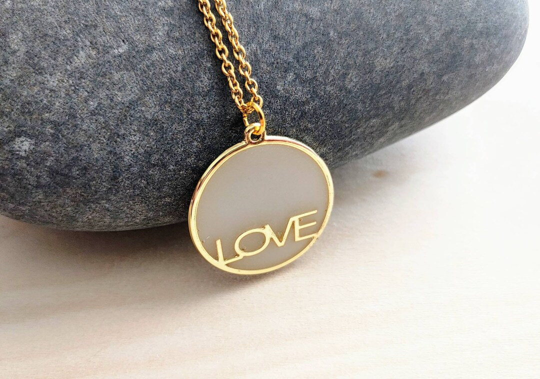 DIY Breastmilk/keepsake LOVE Pendant Necklace on Gold With - Etsy | Etsy (US)