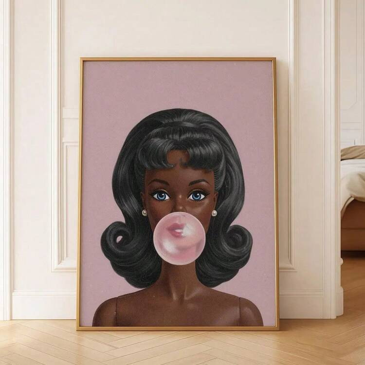 1pc Bubble Gum Retro Pop Art Canvas Poster, Y2K Aesthetic Wall Art Print, Suitable For Dorm, Living Room, Bedroom, Modern Home Decor | SHEIN