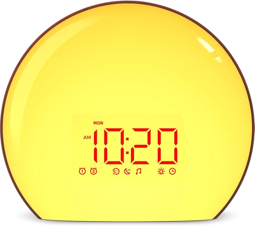 Magicteam Sunrise Alarm Clock Wake Up Clock Natural Sunset Simulation 21 Soothing Sounds Dual Ala... | Amazon (US)