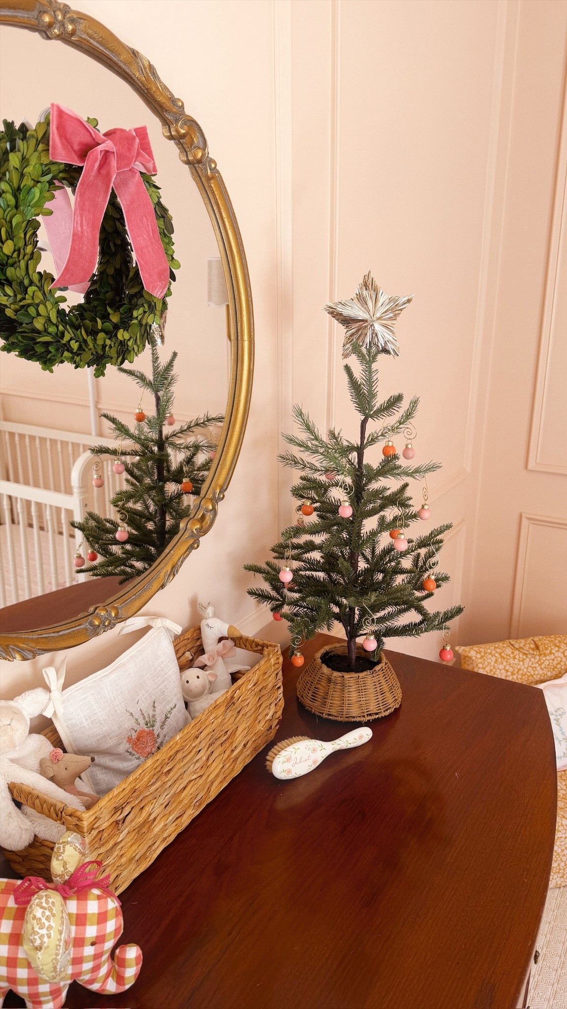 this little tabletop tree is under $20 and she is all dressed up for the season 🩷

#LTKBaby #LTKKids #LTKHoliday