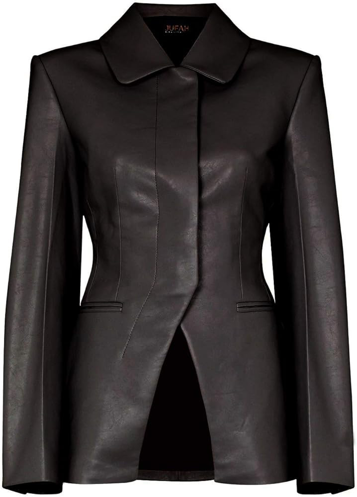 Fantus Grey, Black, Red, and Tan Blazer Coat Genuine Leather Jacket for Women Coat Style Slim Fit | Amazon (US)