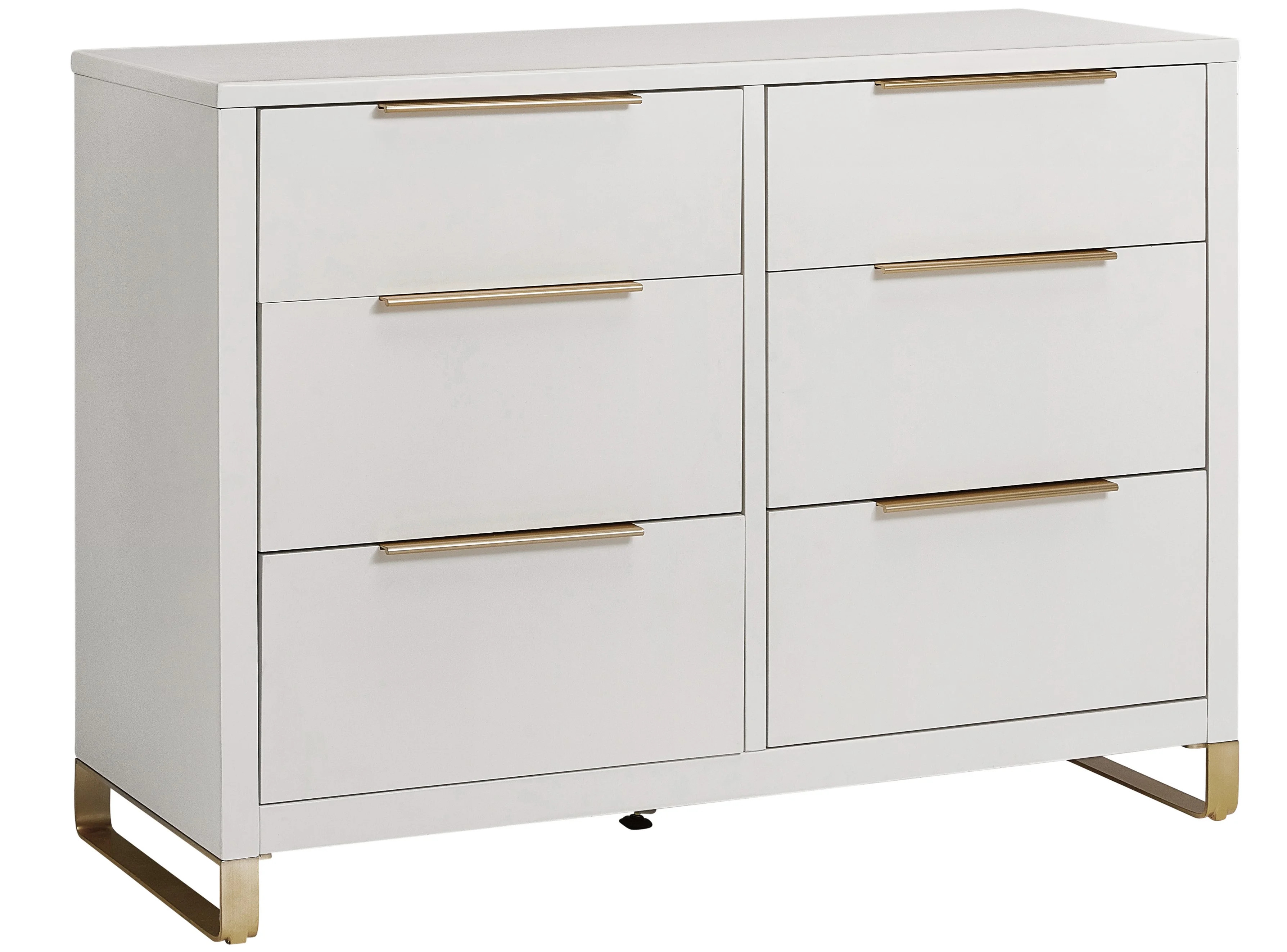 MoDRN Glam 6 Drawer Dresser, Bianca White with Satin Brass | Walmart (US)