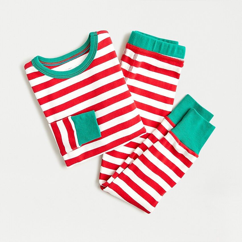 Kids' pajama set in candy-cane stripes | J.Crew US