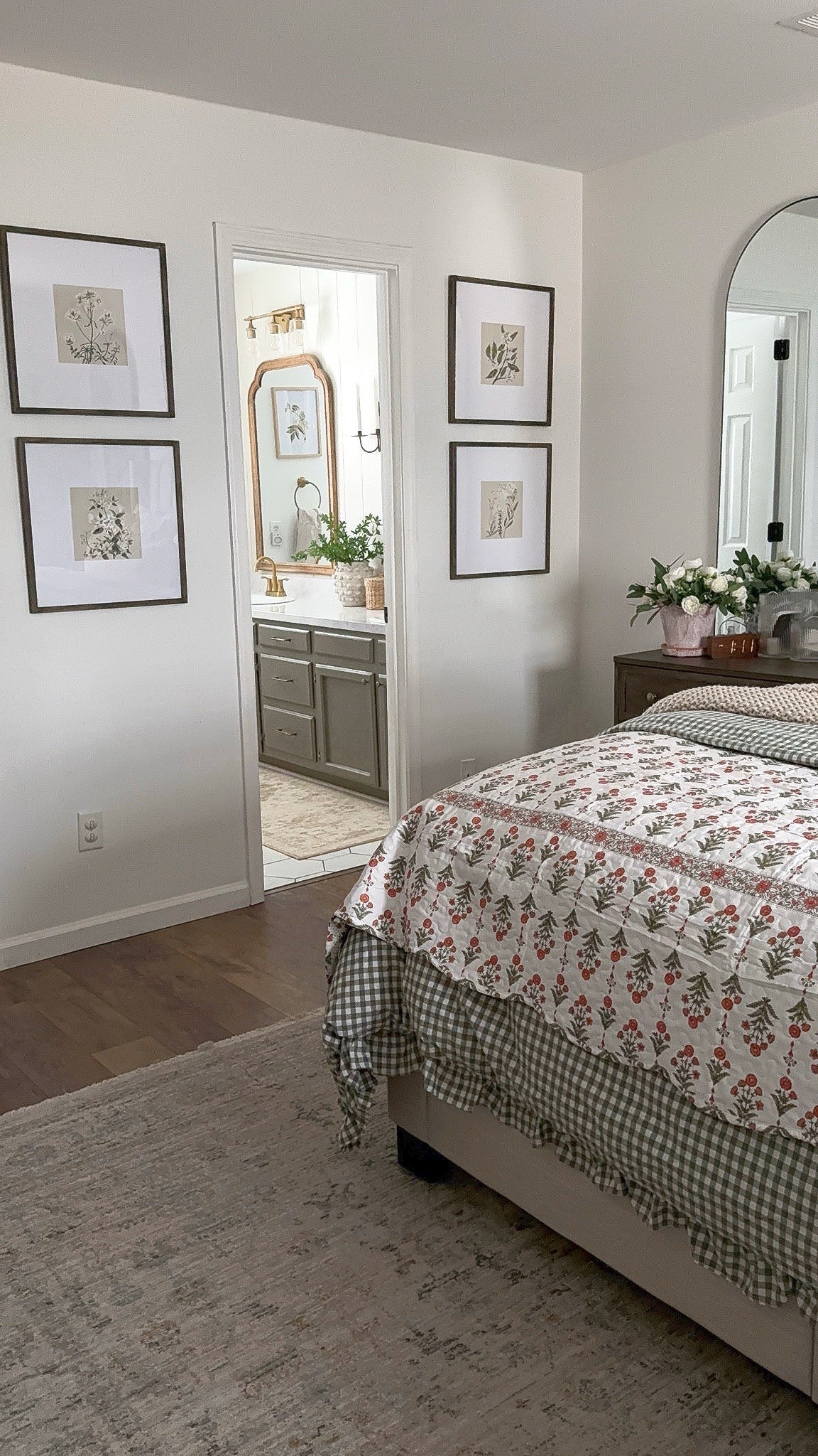 I have the shiny black frames the same wood look finish as my nightstands and added new art prints 

The art is on a woven canvas material and  comes with six prints 

#LTKSeasonal #LTKHome