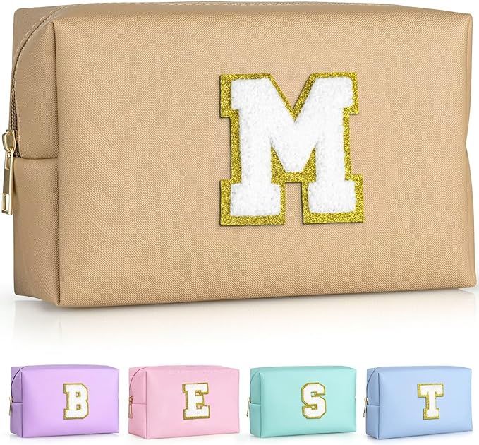 Monogrammed Gifts for Women, Preppy Makeup Bag Small Cosmetic Bag Travel Toiletry Bag, Personaliz... | Amazon (US)