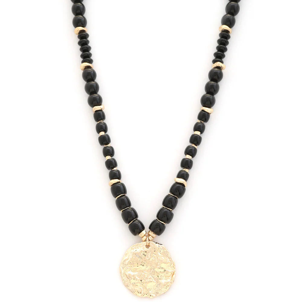 Cooper Hammered Coin Pendant Necklace | Benaar La