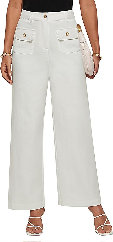 GRACE KARIN Women Wide Leg Pants High Waist Stretchy Pants Dressy Business Work Casual Trousers w... | Amazon (US)