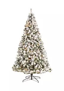 9' Flocked West Virginia Fir Artificial Christmas Tree with 650 Clear LED Lights and 1320 Bendabl... | Belk