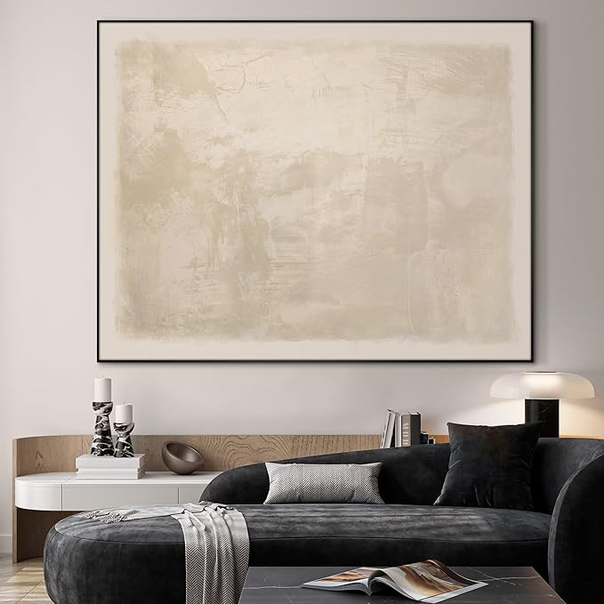 SIGNWIN 60"x72" Extra Large Framed Wall Art Beige Abstract Print for Home Living Room Bedroom Dec... | Amazon (US)