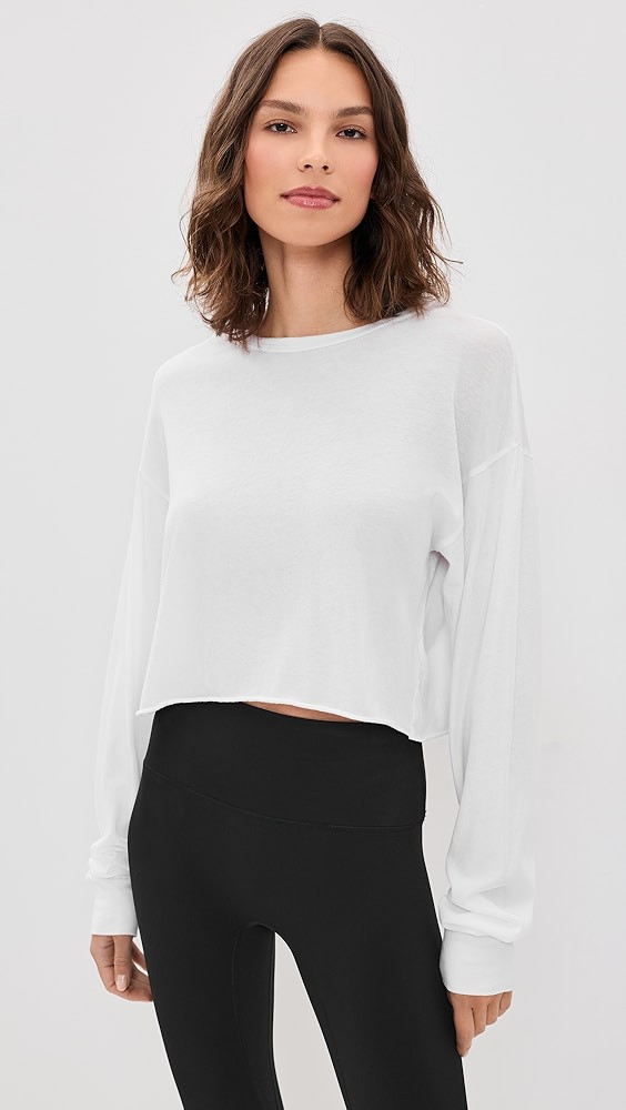 Year of Ours Cropped Long Sleeve Tee | Shopbop | Shopbop