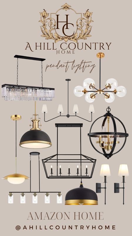 A variety of black and gold pendant lighting from Amazon! 

Follow me @ahillcountryhome for daily shopping trips and styling tips 

Transitional home decor, Amazon home, pendant, chandelier 



#LTKstyletip #LTKFind #LTKhome
