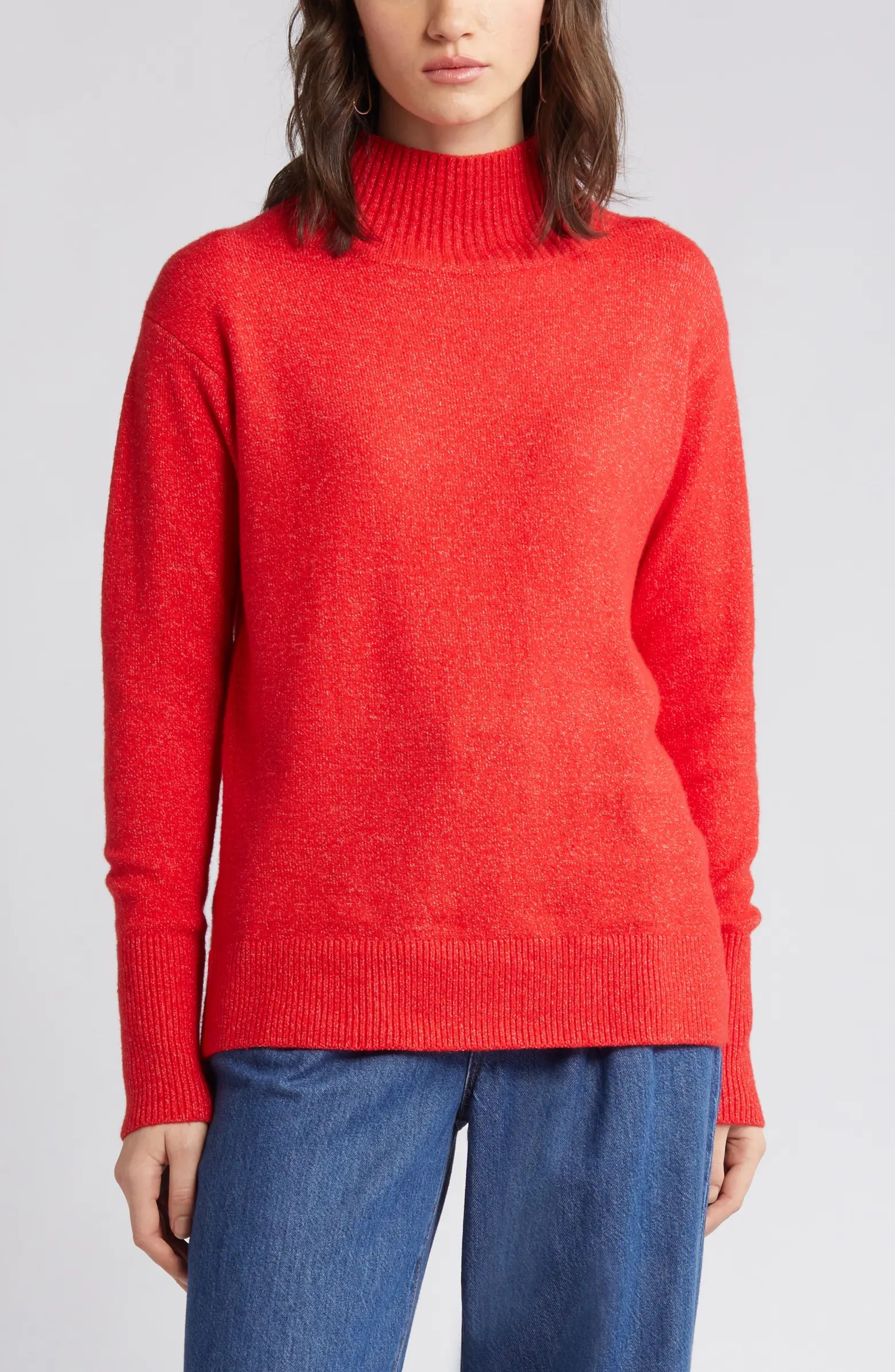 Mock Neck Cotton Blend Sweater | Nordstrom