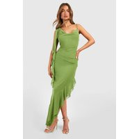 Womens Chiffon Cowl Neck Maxi Dress - Green - 10 | boohoo (US & Canada)