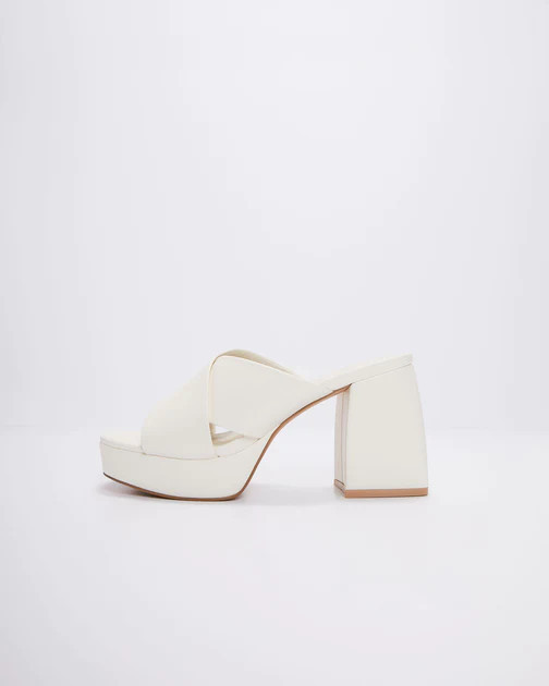 Carmen Platform Heeled Mule - White | VICI
