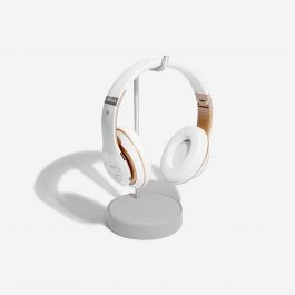 Pebble Grey & Chrome Headphone Stand | Stackers