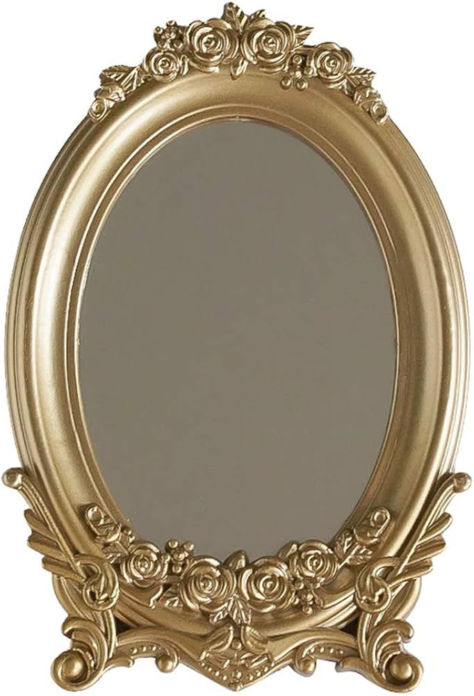 Amazon.com: Uonlytech Vintage Mirror Vintage Decorative Mirror, Antique Gold Mirrors Vintage Carv... | Amazon (US)