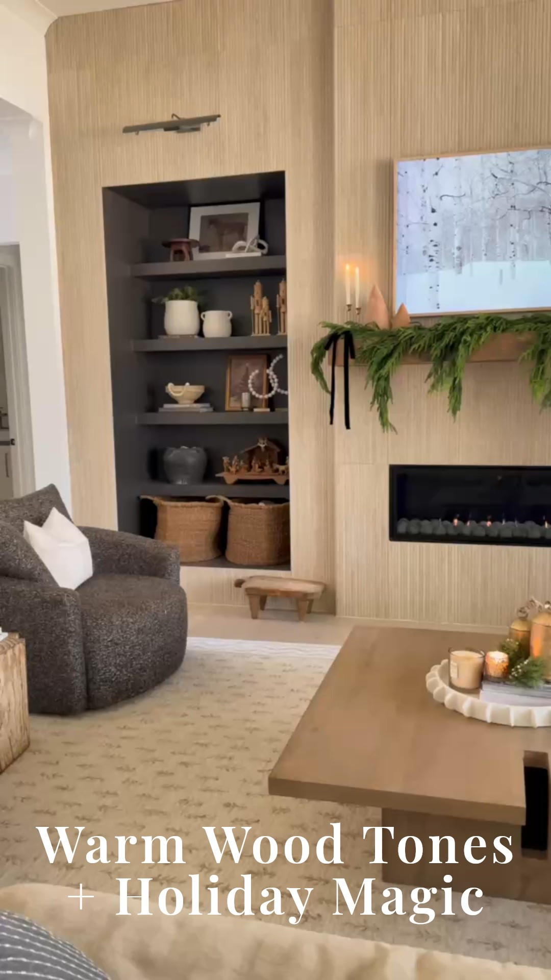 🔥 Dreaming of a living room that feels cozy and professionally styled this season?
This space blends fresh evergreen garland, brass accents, soft stockings, built-in shelves, woven baskets, gold candle votives, and a holiday-styled coffee table tray for the perfect elevated Christmas aesthetic.

#porcheandco #modernchristmasdecor #holidayhomeideas #modernmanteldecor #neutralholidaystyling #greeneryandbells #modernlivingroomdesign #coffeetabletraydecor #winterhomedetails #warmholidayvibes

Do you want to bring our dreamy Modern Classic style interior design into your own home? 🏡 You’re in luck! Reserve our Online Interior Design packages today -> https://porcheandco.com/edesign ✨ We can’t wait to work with you & design your home with #porcheandco


#LTKSeasonal #LTKHome #LTKHoliday