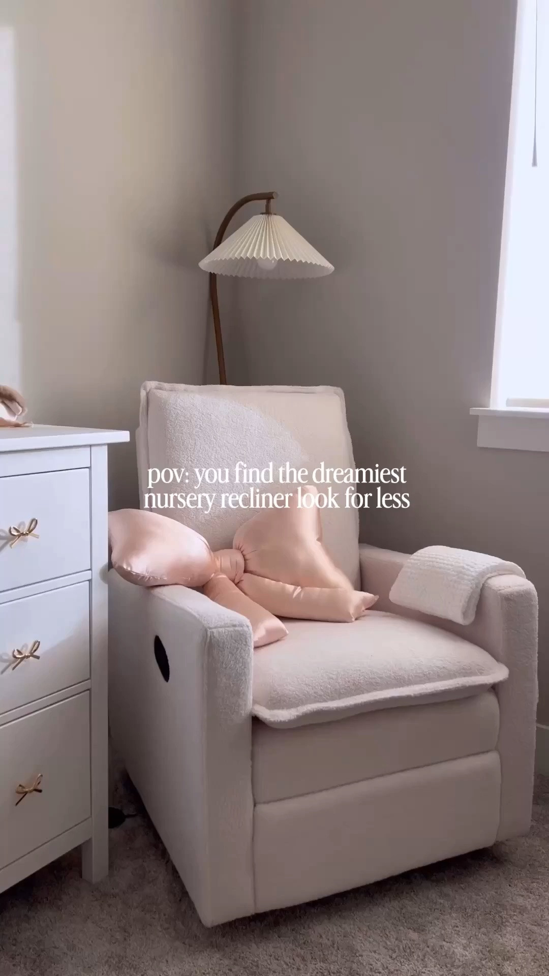 The dreamiest look for less nursery recliner and it’s on sale🎀☁️ one of the BEST purchases we made! I have spent hours in this chair and can’t recommend it enough - this is coming from a mom whose baby only contact napped up until 1 year old😅 we still use it every day. This glider has
a 360° swivel, reclines and has smooth rocking motions. It's cute AND comfy and under $200 right now and has been so well loved!

Nursery | recliner | boucle chair | baby | nursery decor | home finds #lookforless #nursery #baby

#

#LTKHome #LTKBaby #LTKBump