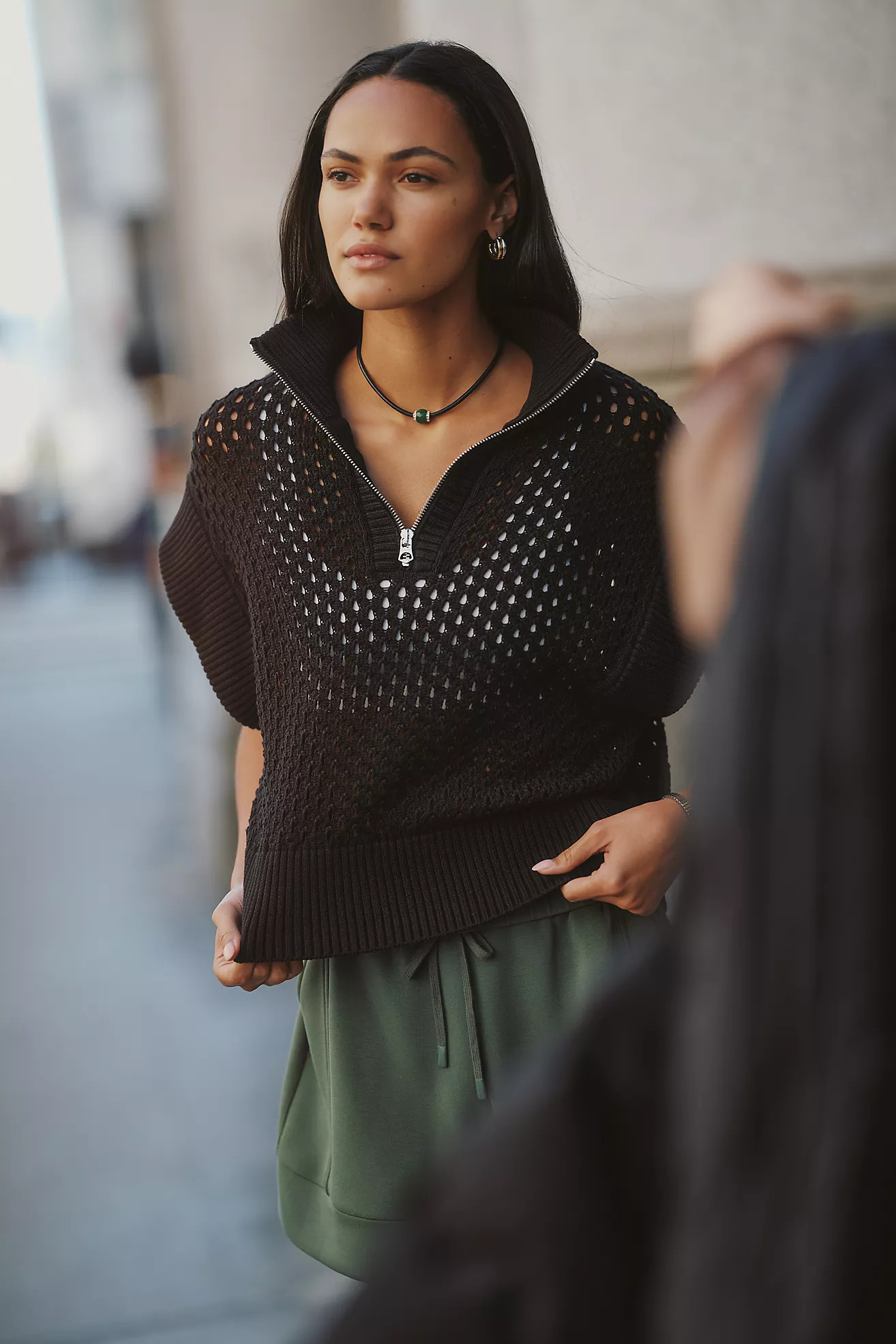 Varley Cotton Gaines Half-Zip Knit Pullover | Anthropologie (US)