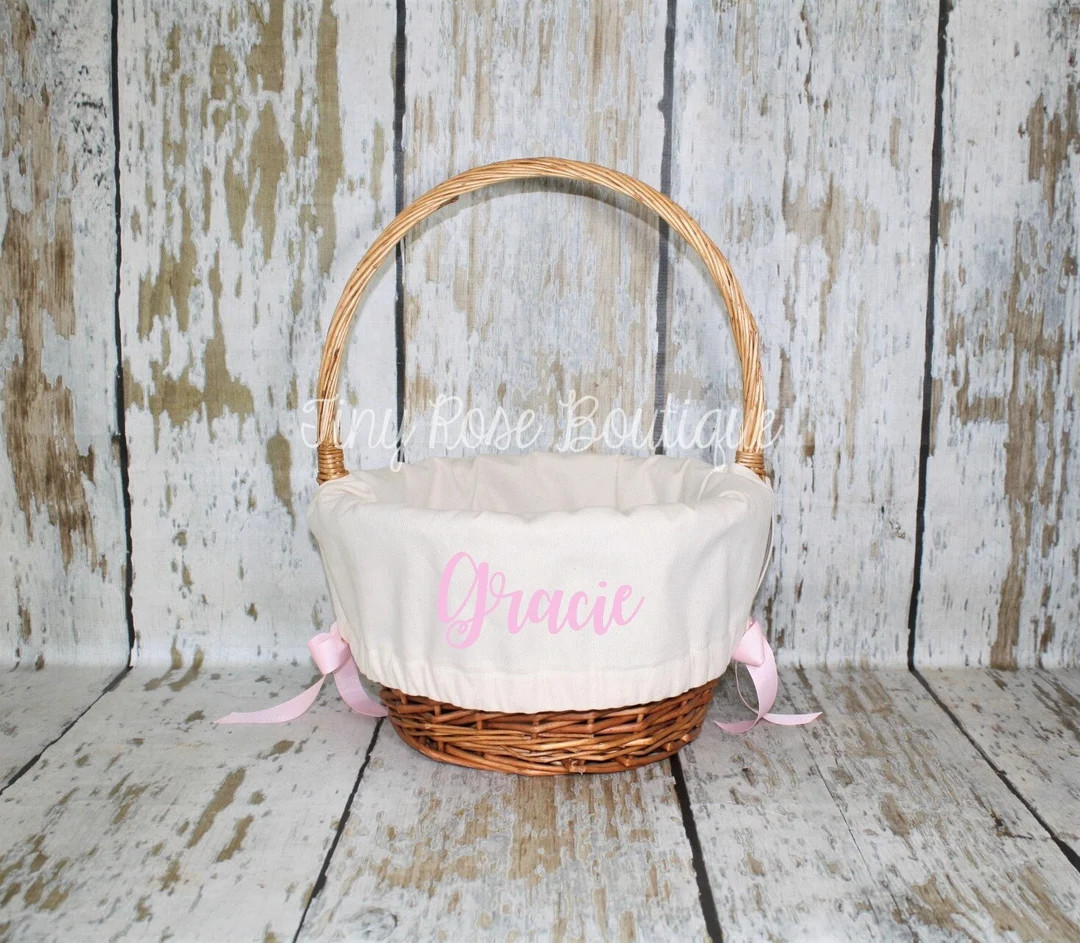 Easter Basket Liner- Natural Canvas - Comes Personalized - Etsy | Etsy (US)