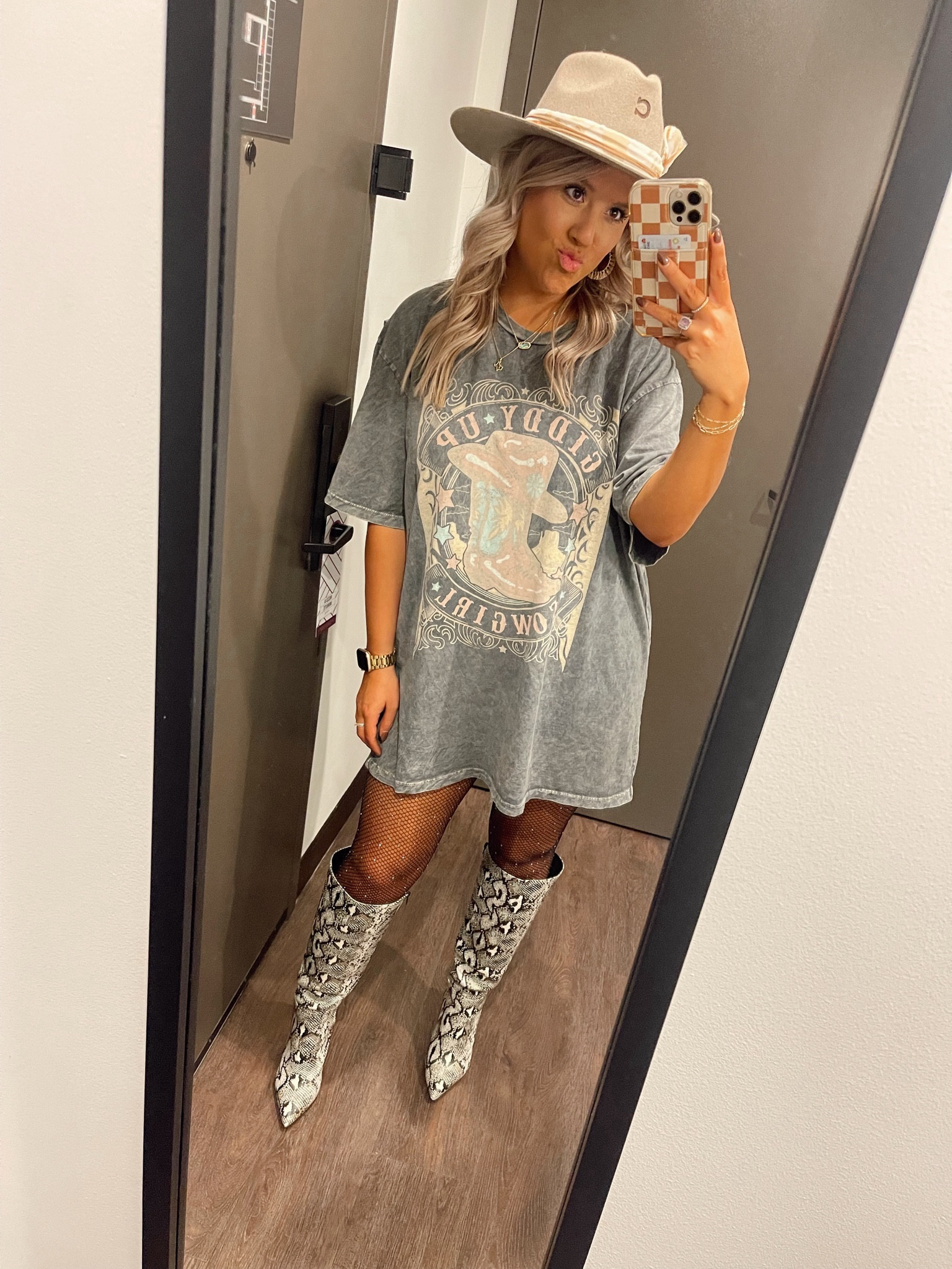 Cowboy Hat T Shirt Dress With Booties Cowgirl Boots Hat Tshirt Dress,  Western Country Music Women