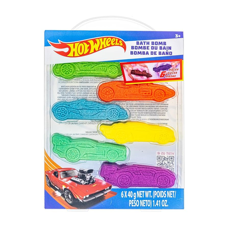 Hot Wheels 6 Piece Bath Bombs for Kids, Bubble Gum Scented, Bath Toys for Kids, Ages 3+, by Townl... | Amazon (US)