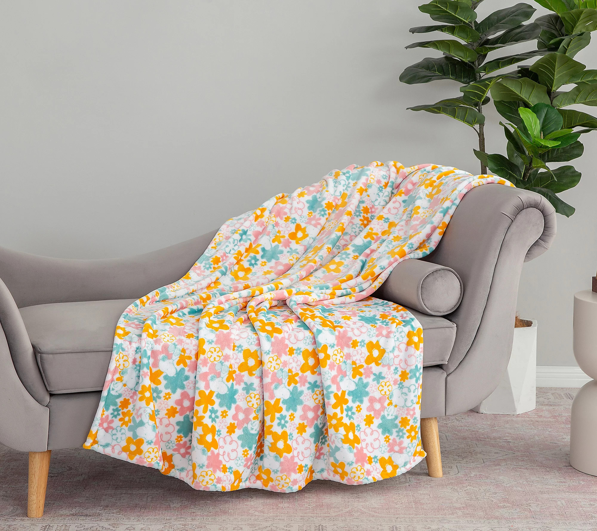 As Is Berkshire Blanket Velvetsoft Spring Peanuts Throw | QVC