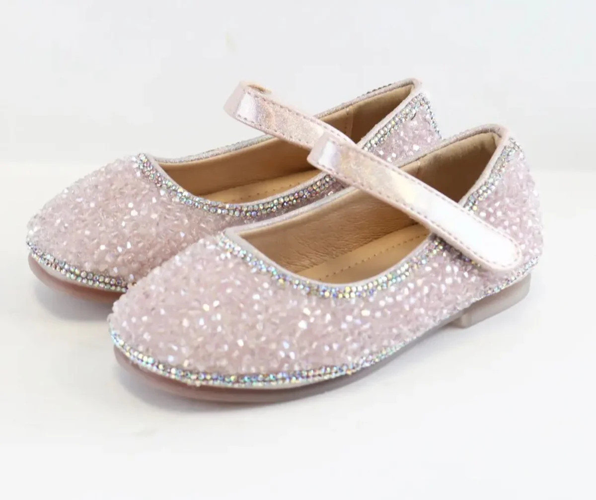 Doe a Dear PINK STONE Girls Dress Shoes | HoneyPie Kids Children's Clothing Boutique