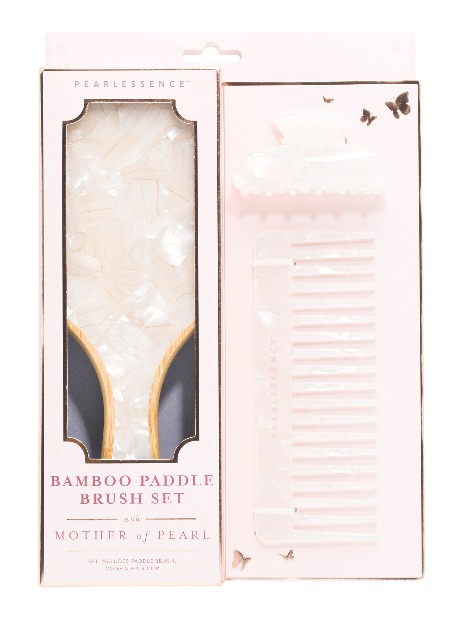 3pc Hairbrush Set With Hair Clip And Comb | Marshalls