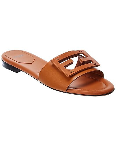 FF Baguette Leather Sandal | Gilt & Gilt City